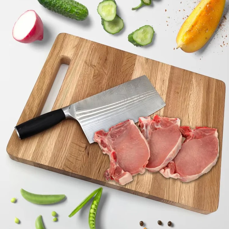 Jaswehome Kitchen Cutting Board Multipurpose Wood Large Oak Serving Board Chopping Board for Meat Cheese Bread Vegetables Fruits