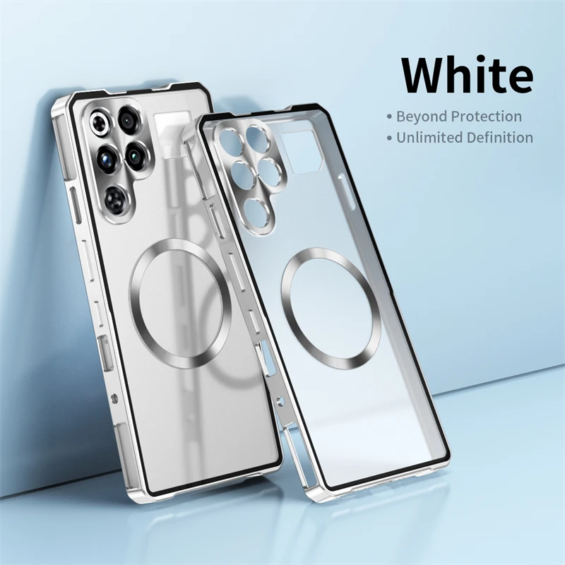 

For RedMagic 11S Pro Plus Case Magnetic Aluminium Alloy Metal Frame Cover For ZTE Nubia Red Magic 11 Pro Matte Transparent Shell