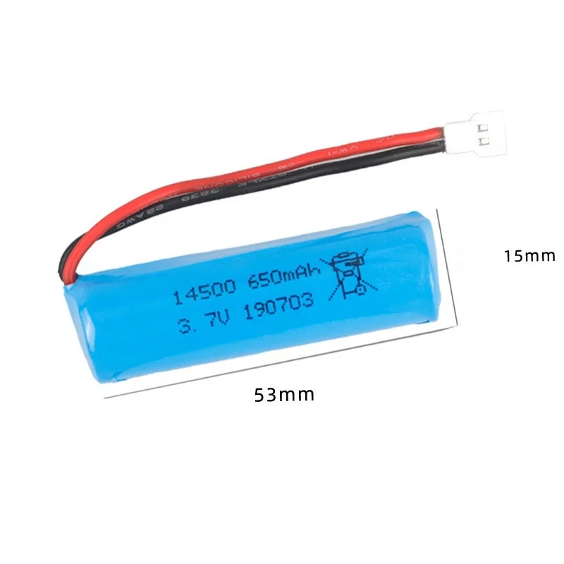 1/2/3/5/10Pcs 3.7V 650mAH bateria Lipo dla H116 zdalnie sterowana łódź helikopter cysterna samochodowy 1s 3.7V 14500 akumulator