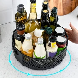 1pc360 ° rotating plastic storage rack bathroom bathroom storage rack kitchen food oil seasoning bottle storage rack fruit tray