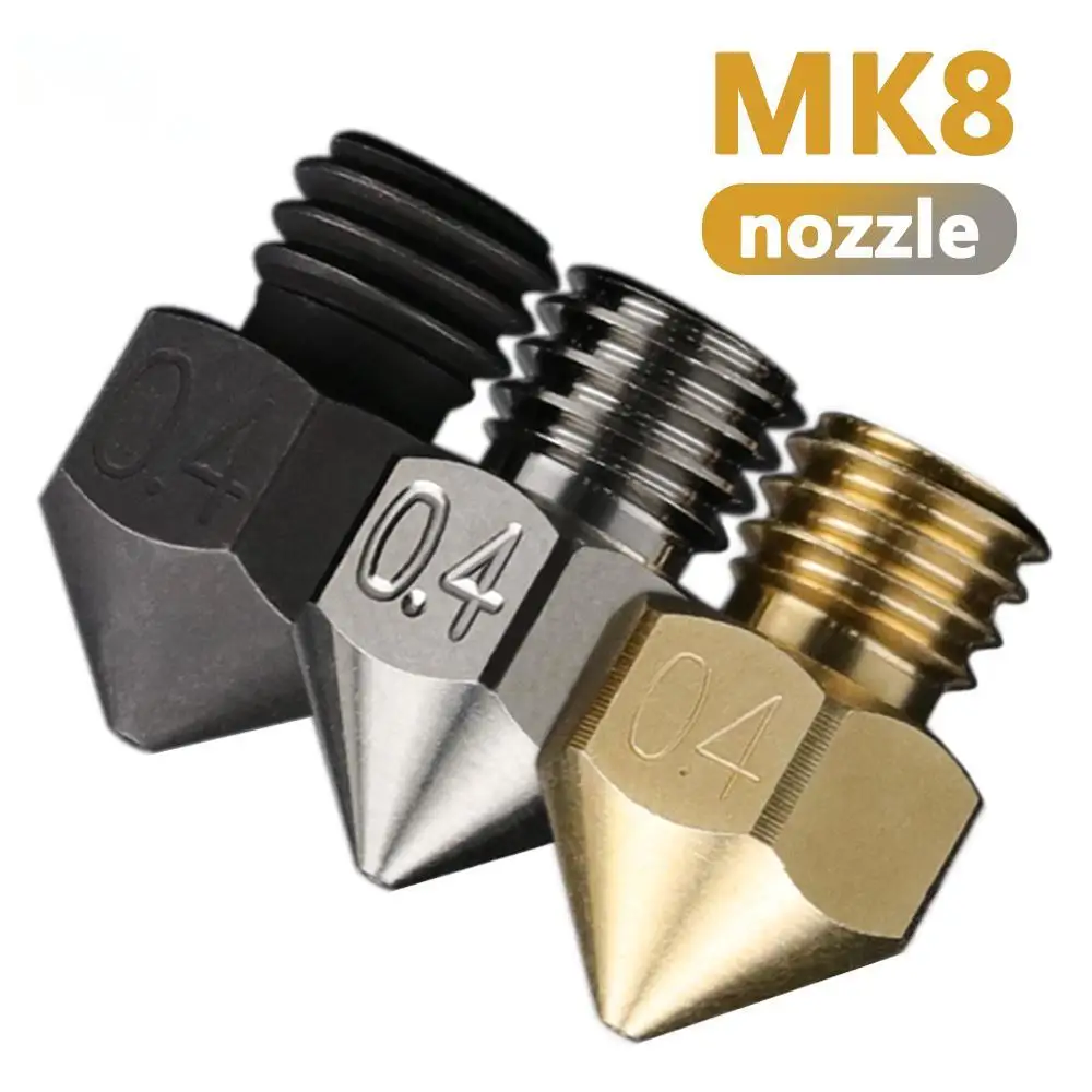 High quality Hardened Steel Nozzle Swiss MK8 500 ° C For Nylon carbon fiber Neptune 3 Pro Plus Aquila X2 C2 Ender3 V2 3D Printer