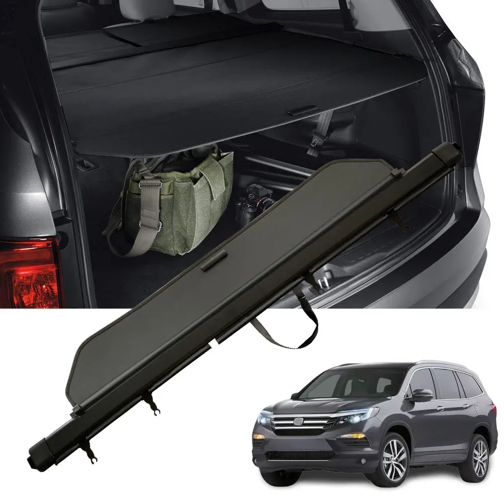 Car Accessories 2023 Rear Luggage Parcel Shelf Cargo Tray  Cover For Honda Pilot 2010-2019