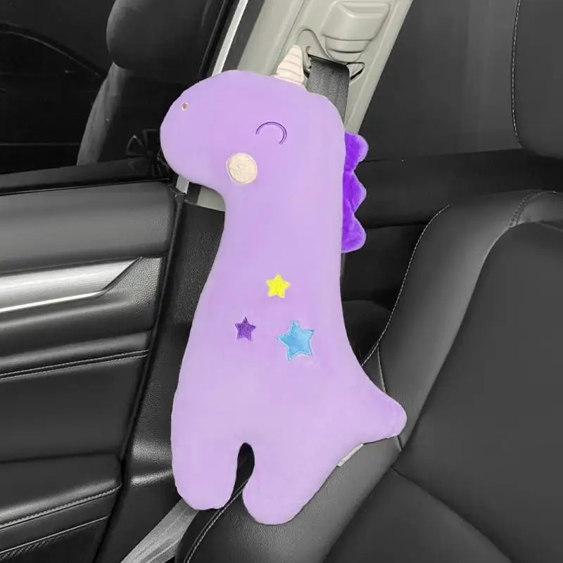 A Must - buy! Cute Dinosaur and Unicorn - shaped Car Seat Belt Shoulder Covers, Made of Plush Material, Universal for All Cars image 4