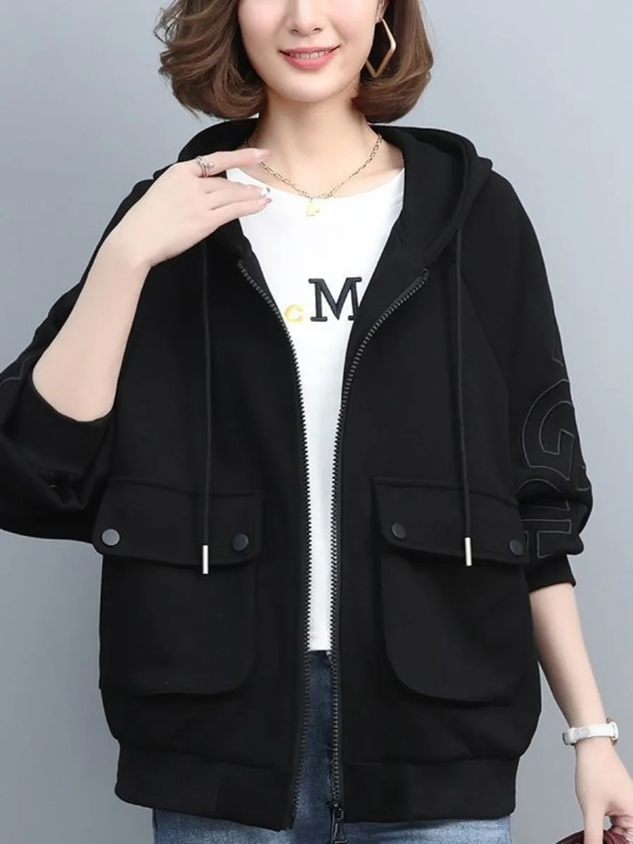 spring-autumn-plus-size-korean-style-loose-thin-outerwear-casual-fashionable-versatile-jacket-clothing-two-piece-set