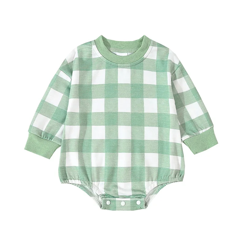 Neonate ragazzi felpe pagliaccetti Plaid manica lunga bambino autunno tute tute