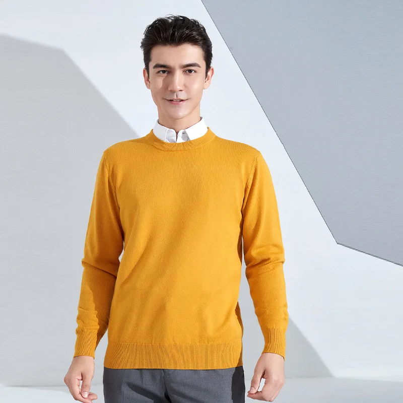 Autumn Winter Men Cashmere Sweater O-neck Soft Warm Pullovers Male Loose Knitted Shirt Korean men's winter blouse