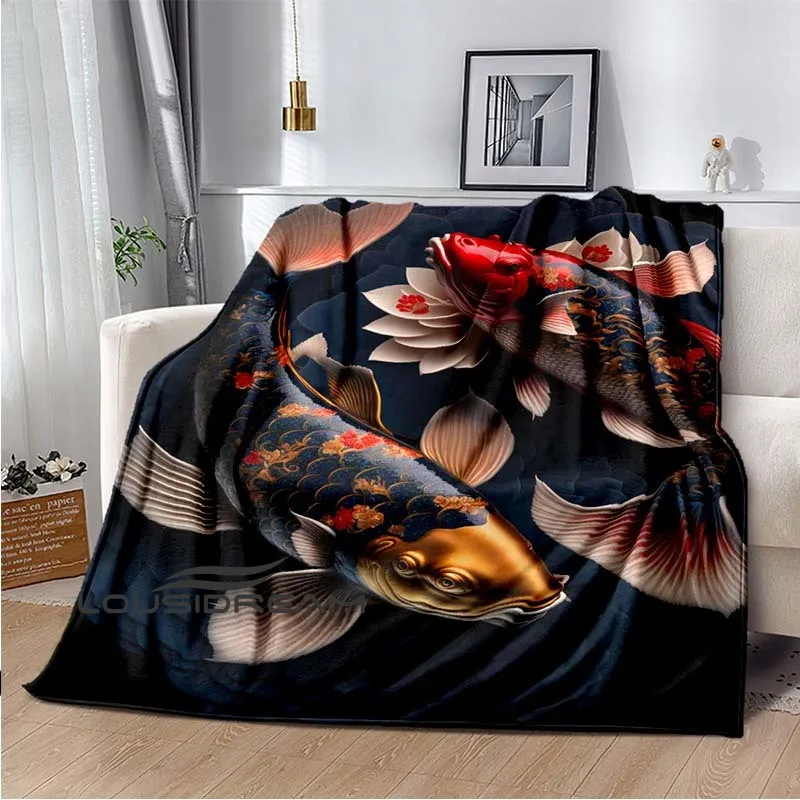 3D Underwater World Fish Fleece Blanket Sofa Sheet   Flannel Warm and Soft  Travel Thin 