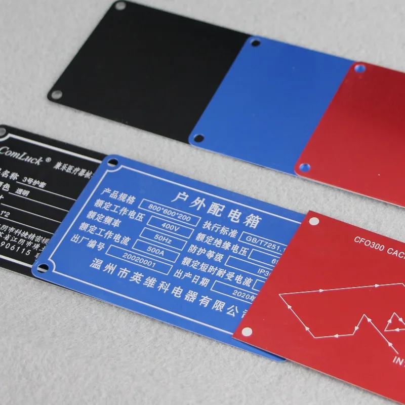 3pcs Black Blue Red Anodized Aluminium Sheet Custom Blank Mirror Laser Engraving Pad Printing