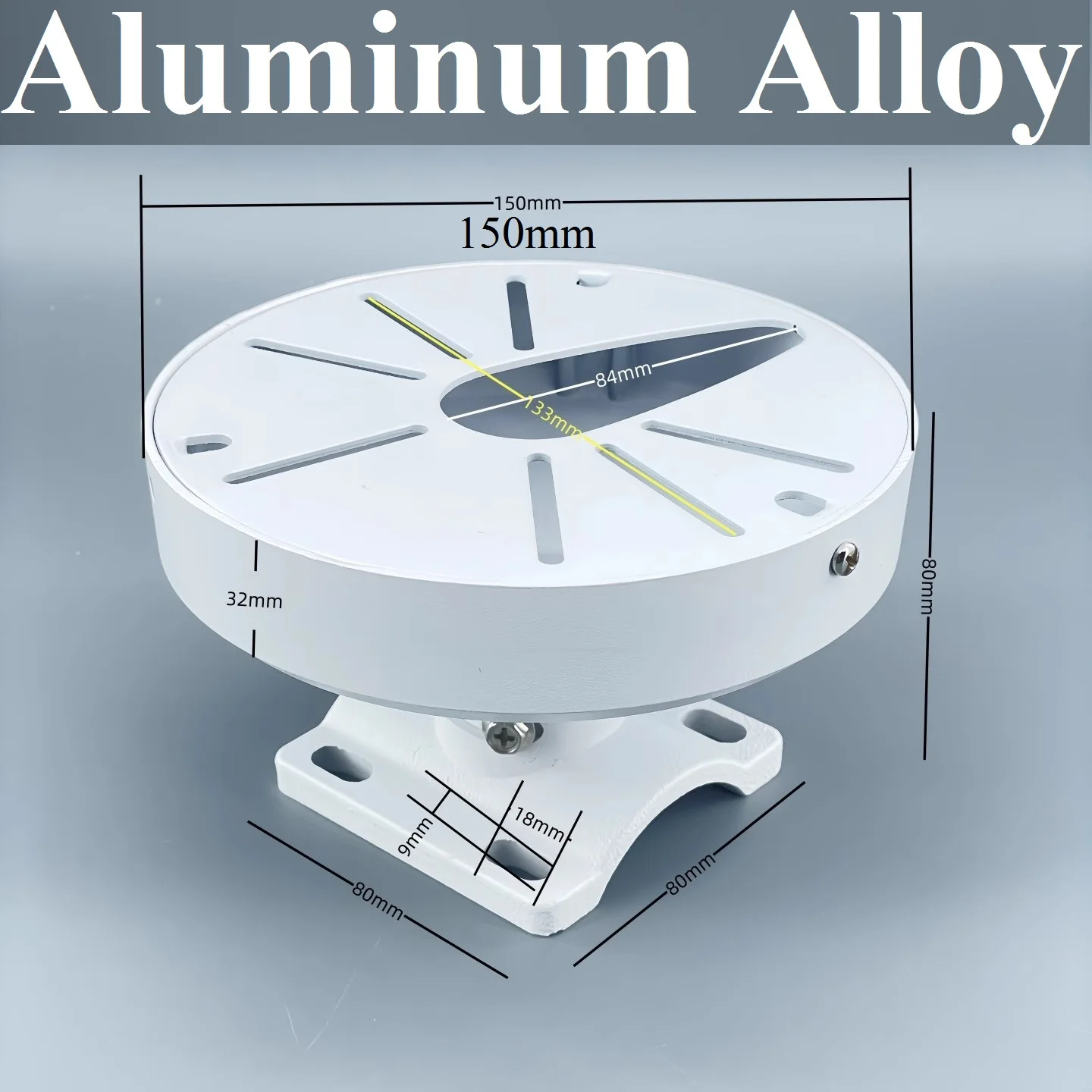 CCTV Dome Turret Camera Hemispherical Bracket with Built-in cavity for hidden cables Aluminum Alloy Rod Wall Universal Mounting
