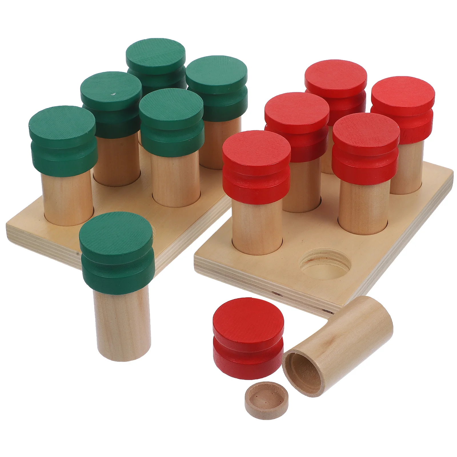 1Set Smell Sense Montessori Kit Wooden Sensory Learning for Toddlers Preschool Education Activity Baby Cognitive Development