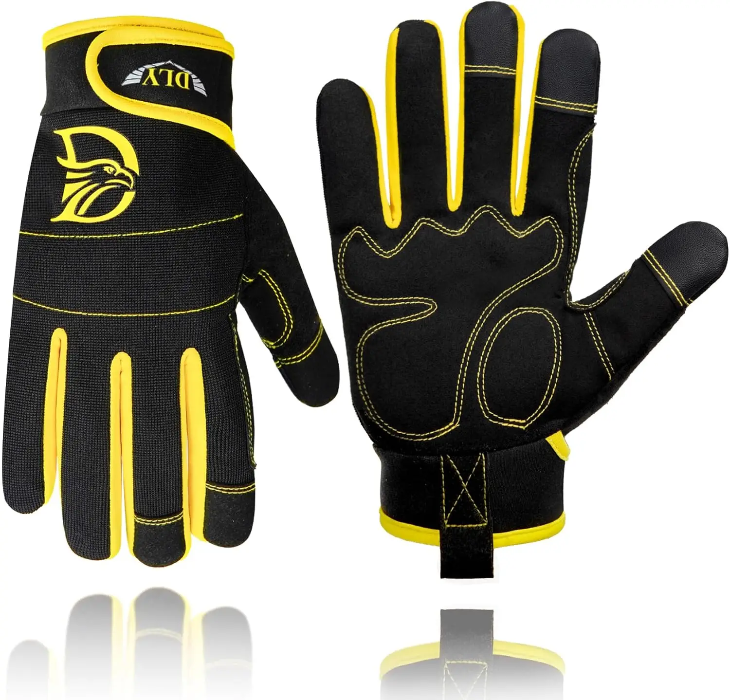 

Impact Heavy Duty Work Gloves, Synthetic Leather, Touchscreen Mechanic Gloves