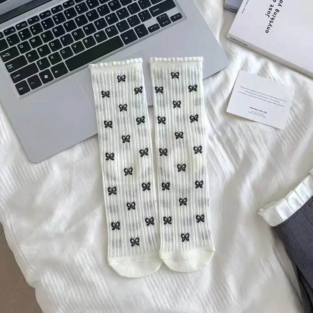 얇고 달콤한 스타킹, 통기성 나비매듭 양말, Y2K 용수철, 여름 코튼 양말, 신제품