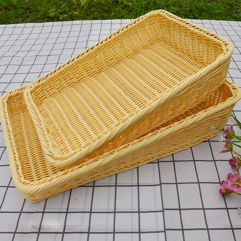 Vine-like fruit baskets, living room storage baskets, plastic rectangular diagonal snack bread baskets, and super display tray b