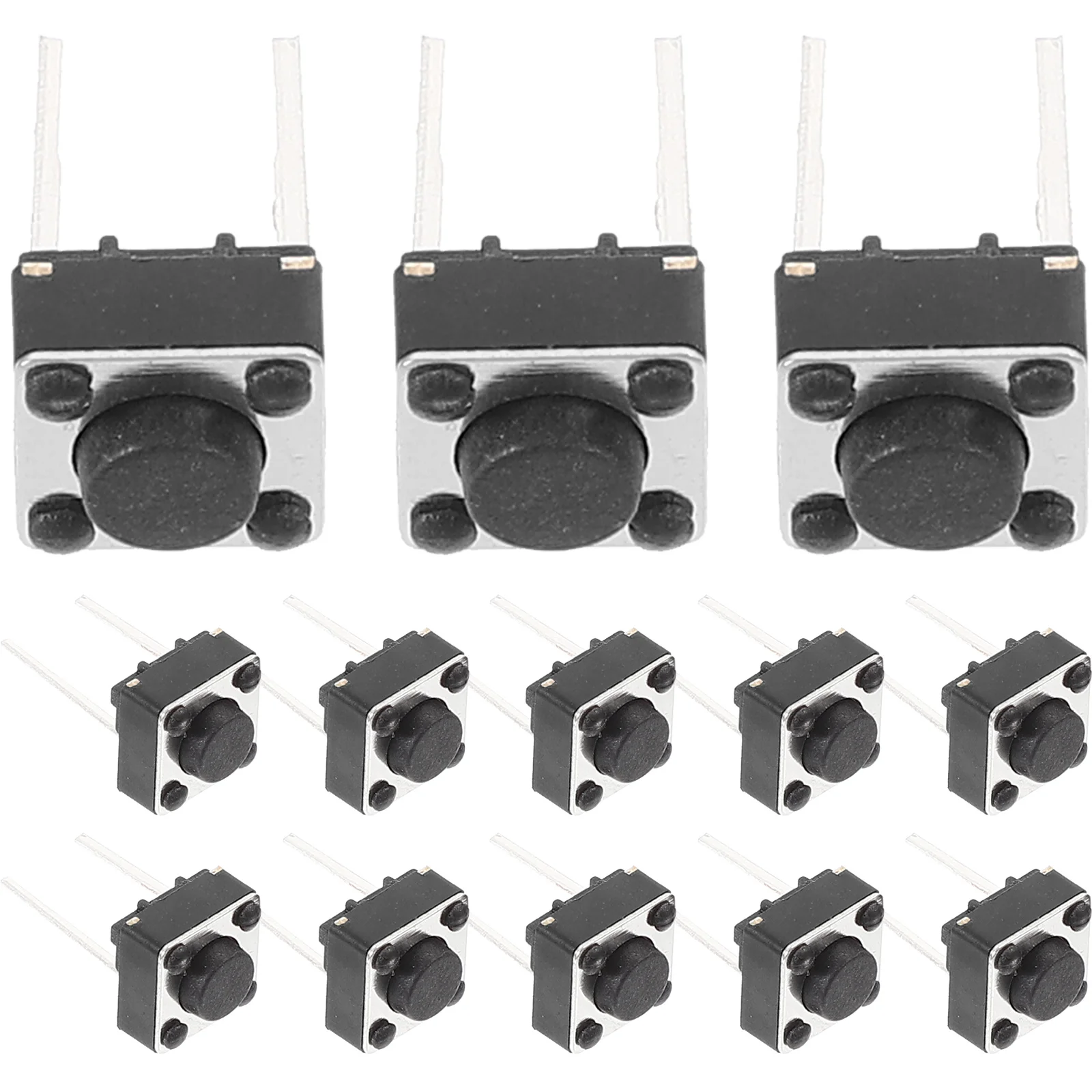 100 Pcs Micro Switch 6*6*43/5/7mm Two-pin Tact Tactile Button Push Vertical for PCB Plastic Black Keyboard