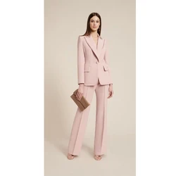 Women's Solid Color Serge Two-piece Set Traf Store Elegant Commuting and Workplace Wear Woman Clothing Pants Sets Velvet Suit