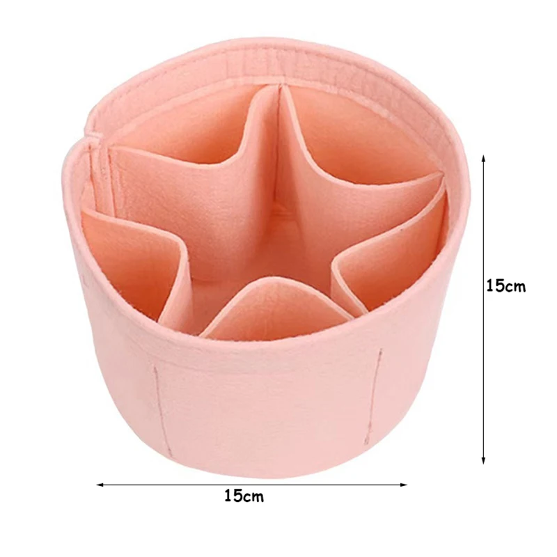 Felt Inner Bag, Women's Felt Makeup Bag, Round Bucket Inner Bag