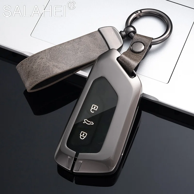 

Zinc Alloy Leather Car Remote Key Case Cover For Volkswagen VW Touareg Golf 8 ID-4 For Skoda Octavia 2 A8 MK8 MK4 For Seat Leon