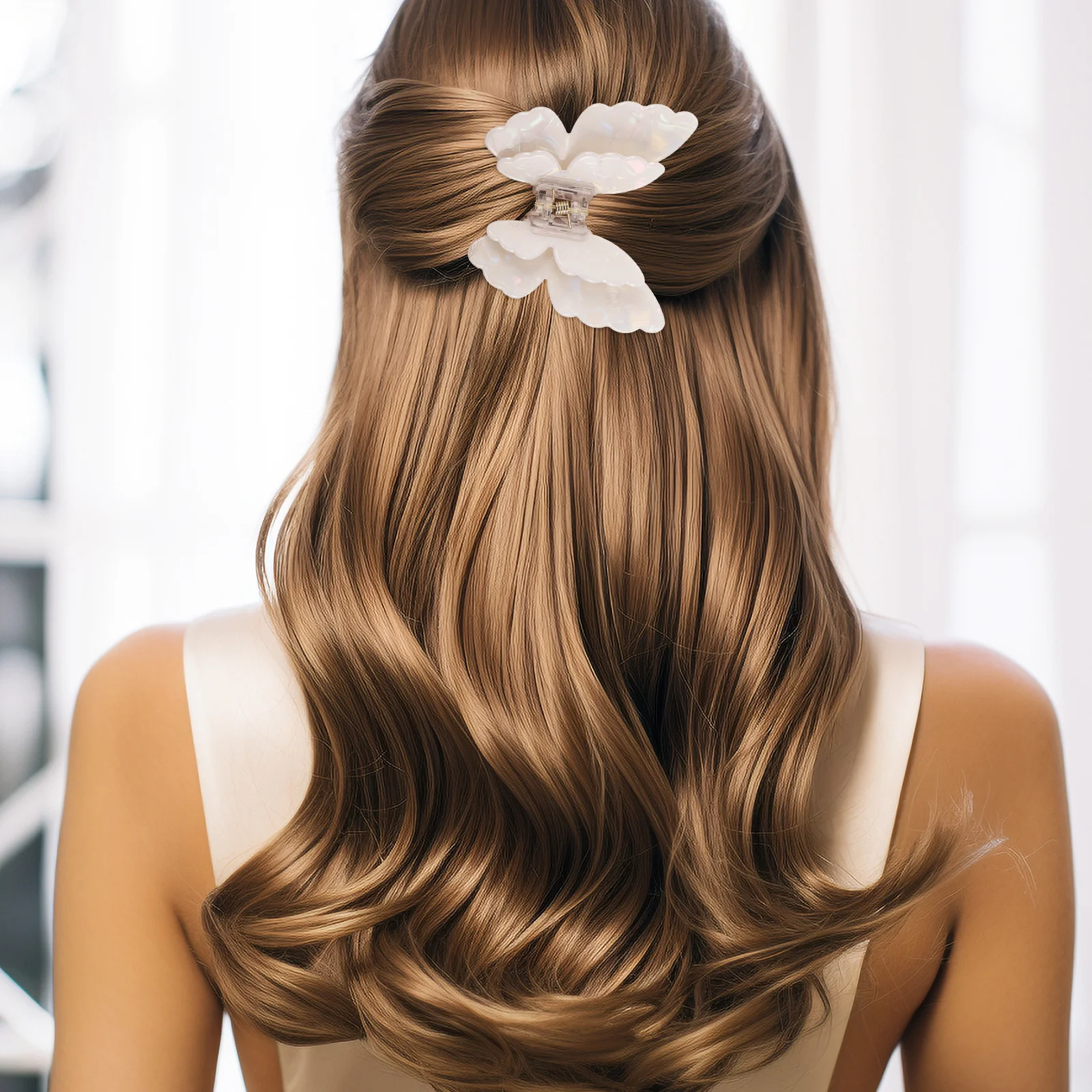 

Non Slip Butterfly Hair Clips Double Layer Design Cute Styling Accessories for Women Half Up Hairstyles Decorative