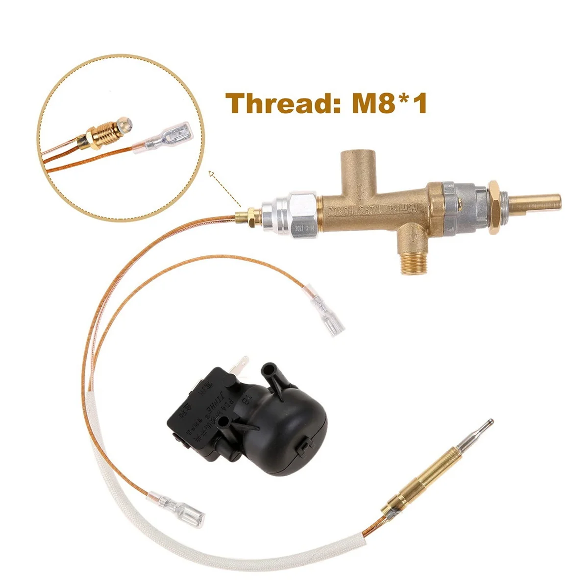 Válvula de Control de calentador de Gas para Patio, Sensor termopar, interruptor de descarga, perilla de propano, Lpg, Control de fogatas, juego de Puerto piloto de seguridad