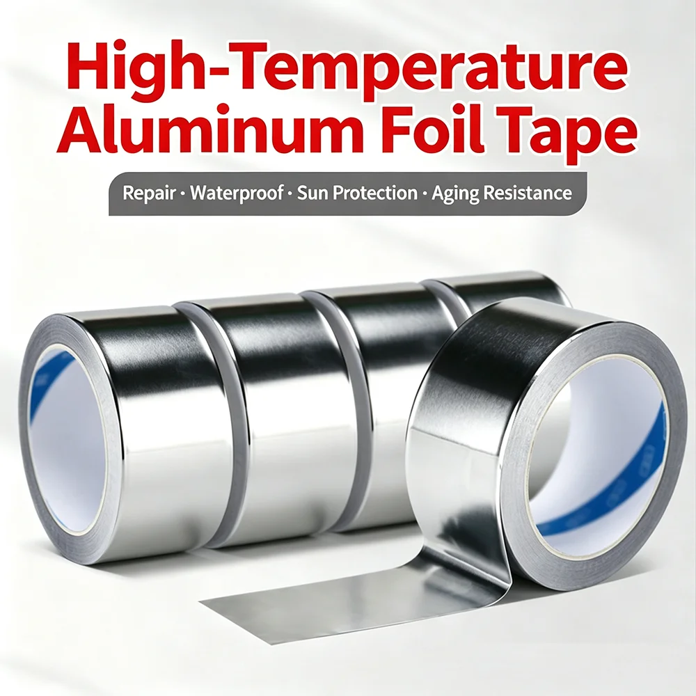 Aluminum Foil High-Temperature Tape Cooktop Self-Adhesive Greaseproof Anti-Mold Moisture-Proof Stickers For Countertops Kitchen