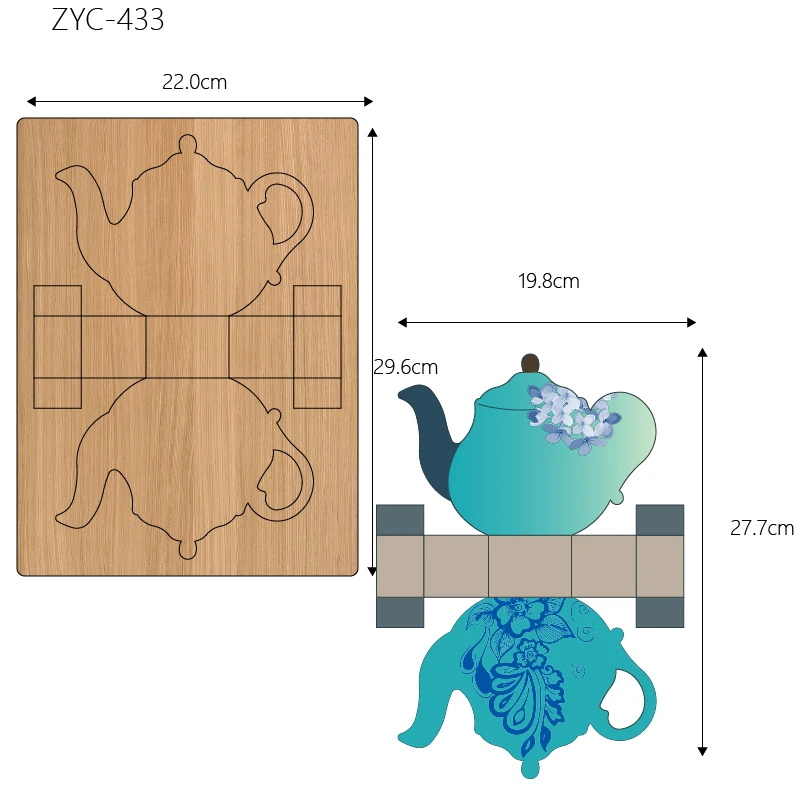 Box Wooden Cutting Mold Suitable for Die-Cutting Machines, ZYC-433