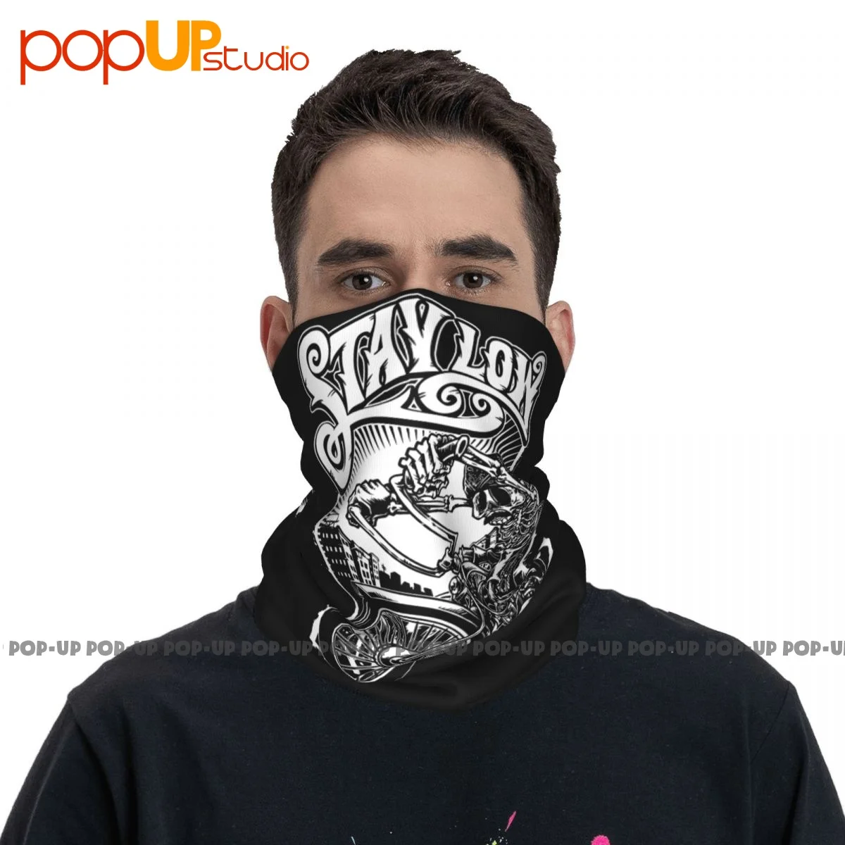 Stay Low Graffiti Biker Rider Lowrider Skeleton Skater Neck Gaiter Bandana Scarf Face Mask