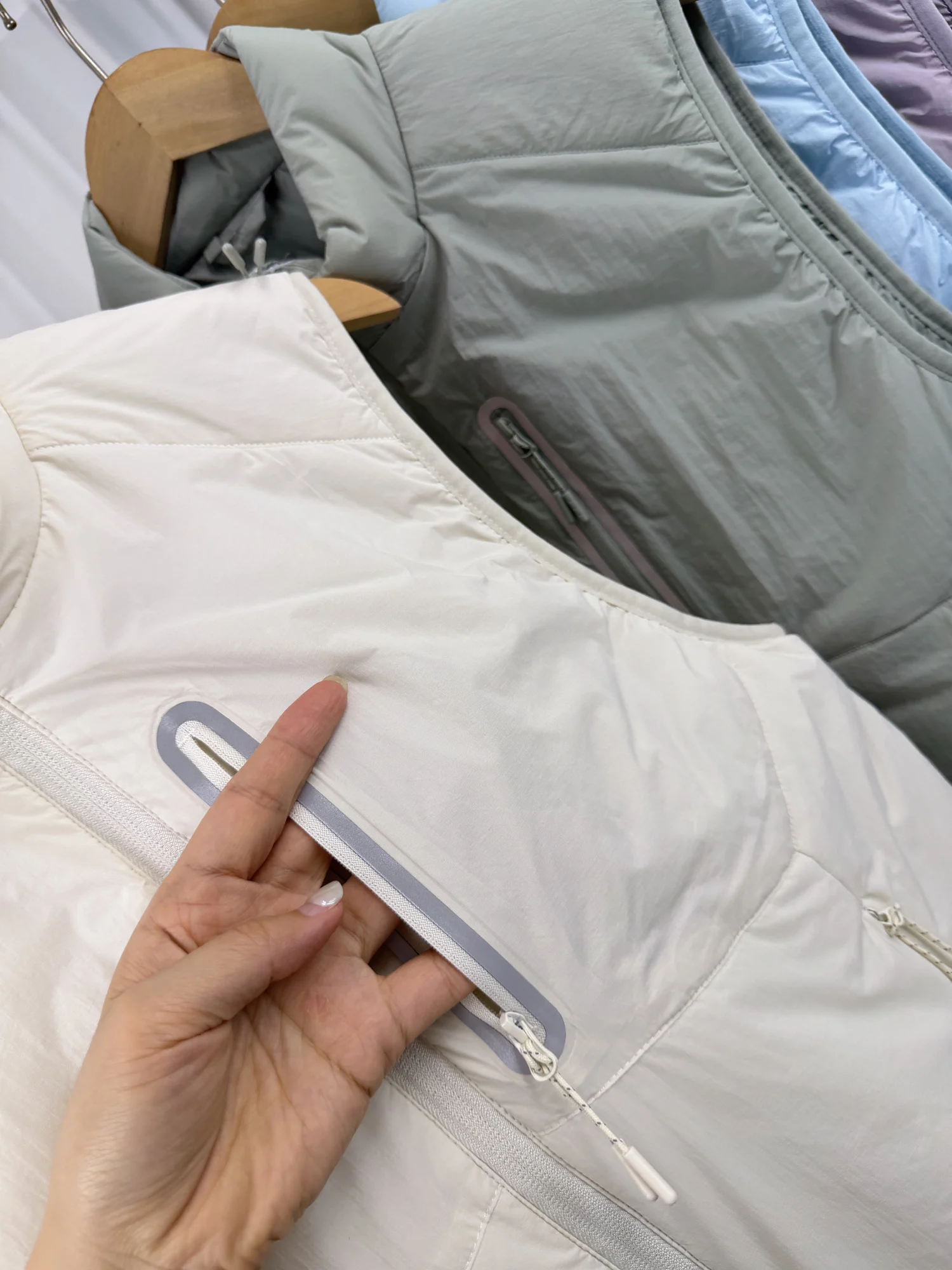 Waterproof Reflective Strip Vest Autumn Winter Men's Cotton Jacket Vest Outdoor Casual Style Zipper Closure Stand Collar