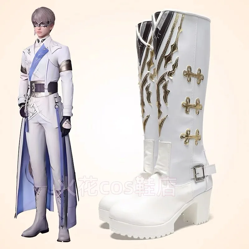 Zapatos de Cosplay Love and Deepspace para mujeres y hombres, botas brillantes, zapatos de luz de Luna, fiesta de Halloween