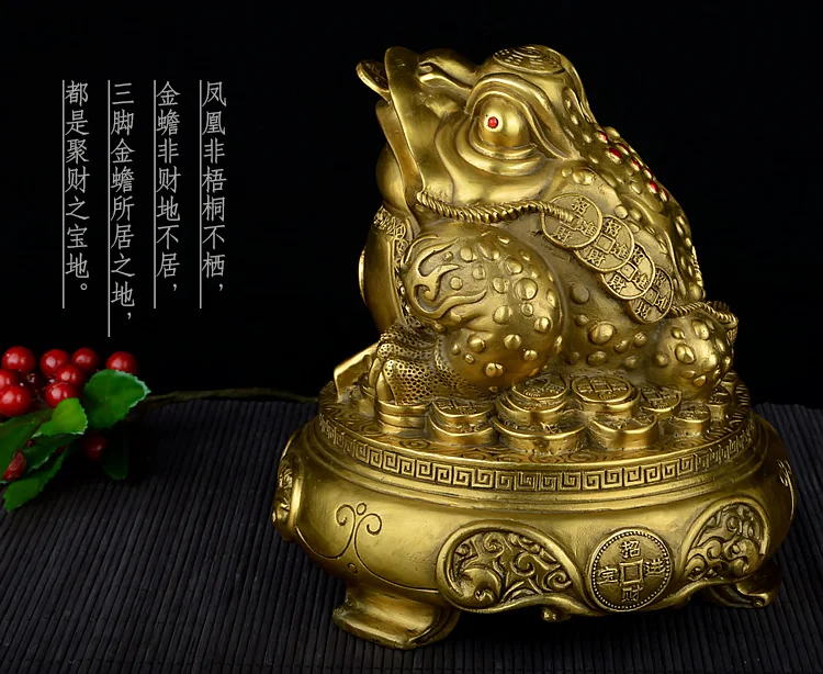 HOT SALE # HOME business company TOP efficacious Protection Talisman Money Drawing treasure Jin Chan copper FENG SHUI statue