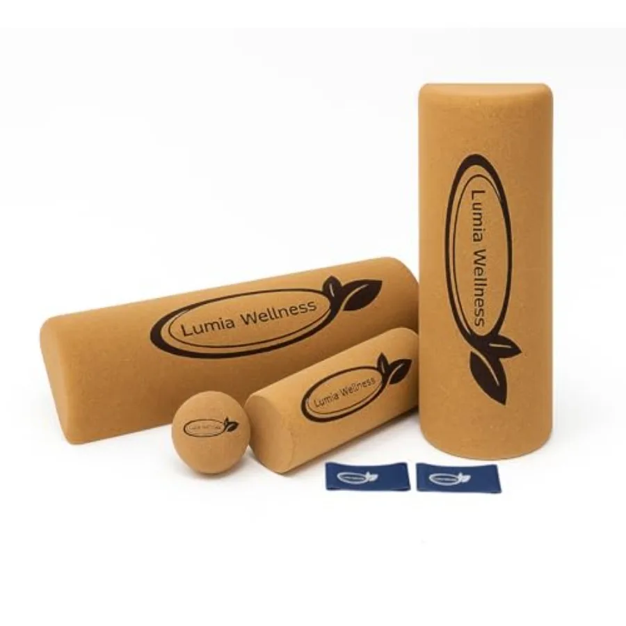 

Natural Cork Balance Board Set - Yoga Foot and Ankle Strengthener Balancing Board Massager for Plantar Fasciitis Relief Pilates