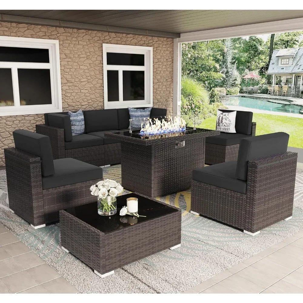 8 Pieces Patio Furniture Set with 44