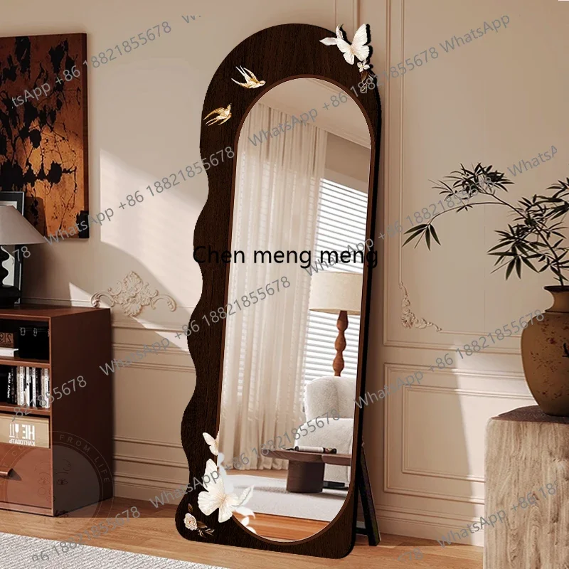 French Style Butterfly Full-Length Mirror Floor-Standing Home Dressing Living Room Girls Bedroom Fitting Mirror