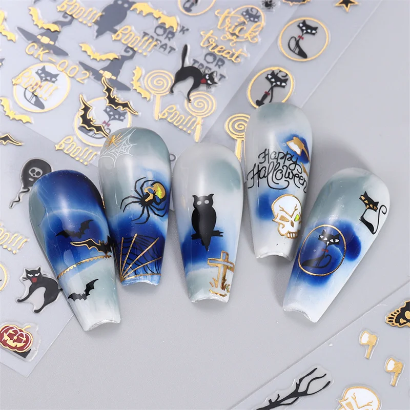 2/3PCS Nail Art Stickers Lasting Beauty Convenient To Use Terrifying Sticker Not Easy To Fall Off Bronzing Sticker Full Luster