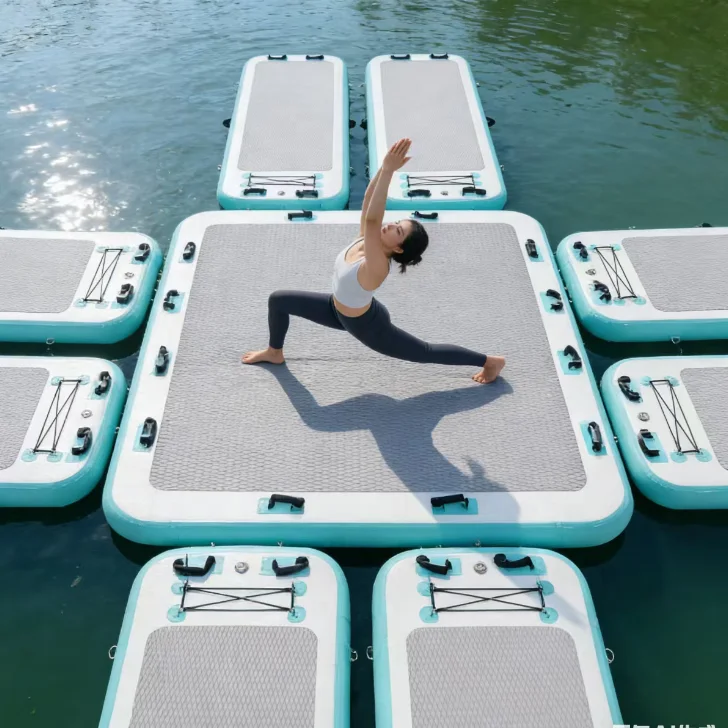 Hot Sell Inflatable Air Mat Inflatable Floating Yoga Mat Water air Tracks Mint Green Air Training Mats Gymnastics Track