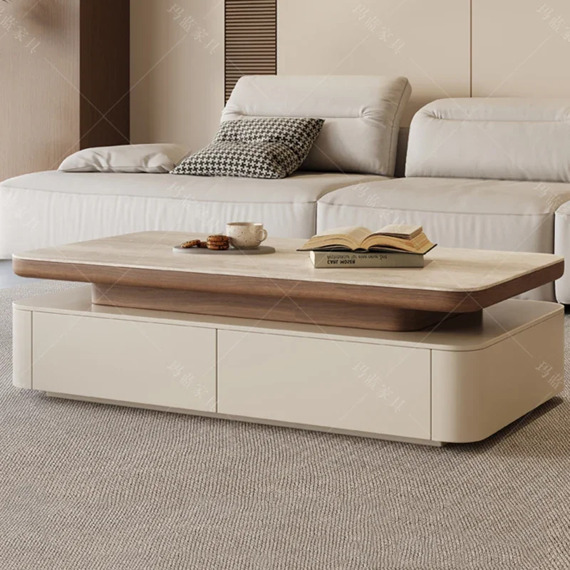 Enclosed Square Coffee Tables Accessories Wood Small Living Room Coffee Table Console Design Salon Mesa Auxiliar Hotel Furniture