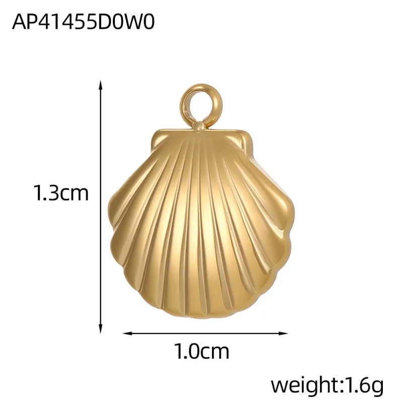 Angesagter Vintage DIY-Schmuck Edelstahl Gold PVD-beschichteter Blumen-Weißmuschel-Anhänger für Halsketten- und Ohrringherstellung Zubehör – Detail 3