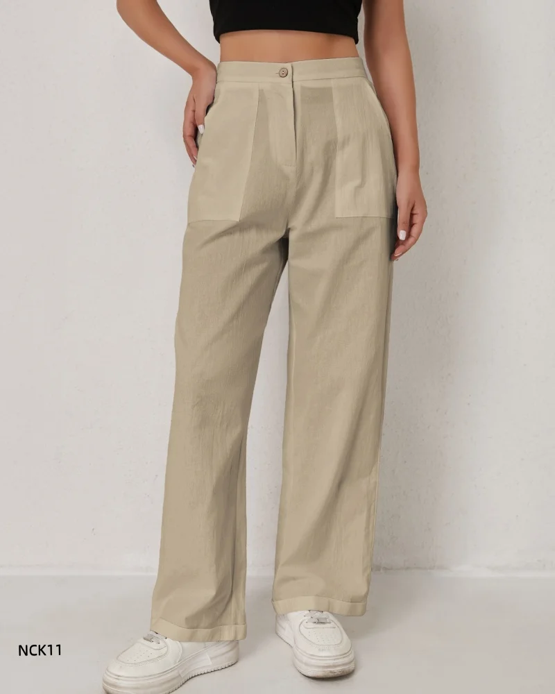 Women's solid color casual pants, simple and versatile, no need to choose clothes, super comfortable for daily wear