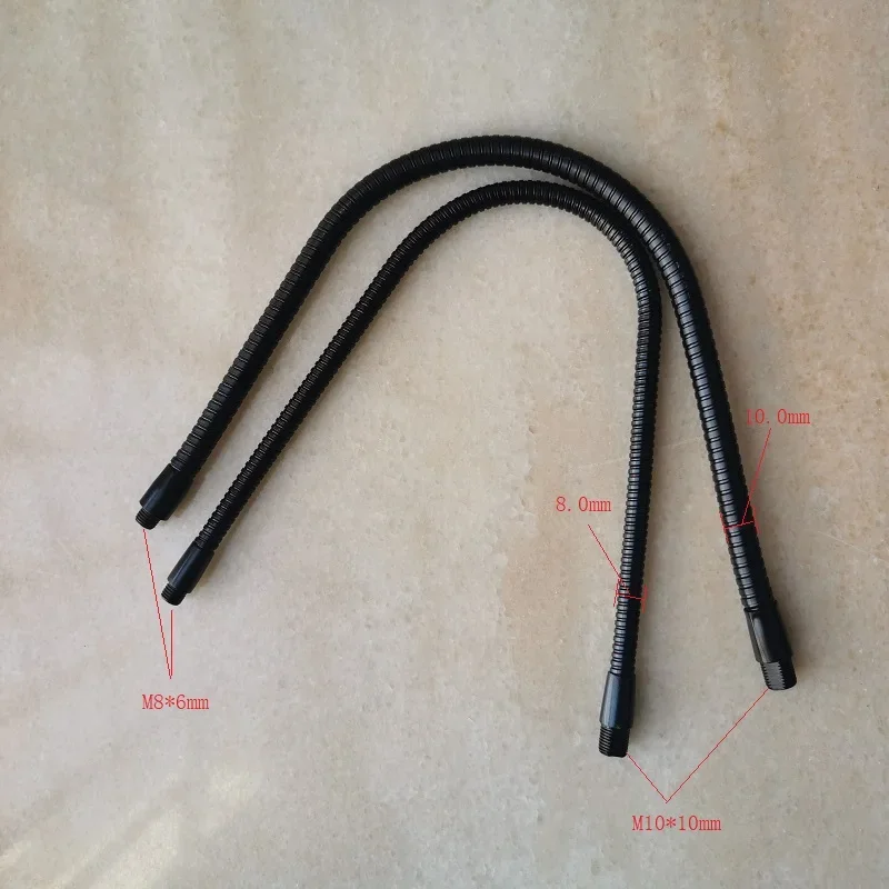 Черный диаметр 8 мм/10 мм X 400 мм M8M10, прожектор с наружной резьбой, трубка на гибкой стойке, может быть витая, универсальная трубка, токарный станок, рабочая лампа, змеевидная трубка