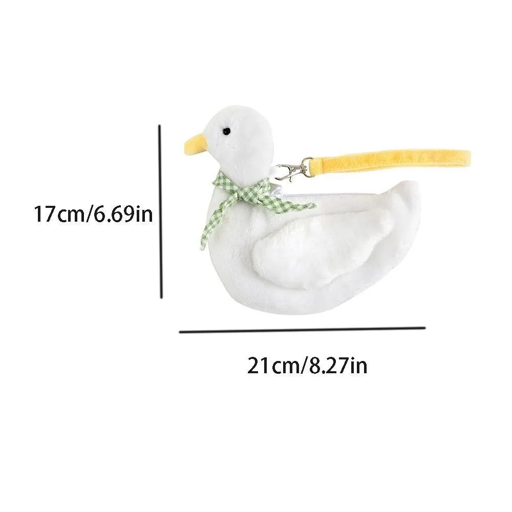 Cartoon Wrist Bag New Zipper Duck Shaped Coin Purse Large Capacity Plush Material Animal Handbag Female