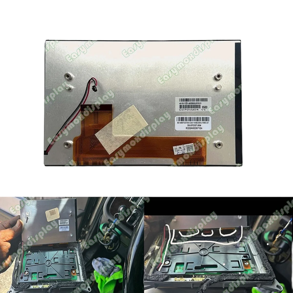 High Quality 59.07C07.004 C070VW04 V1 LCD Display Screen for 2016 Peterbilt 389 Navigation Radio GPS