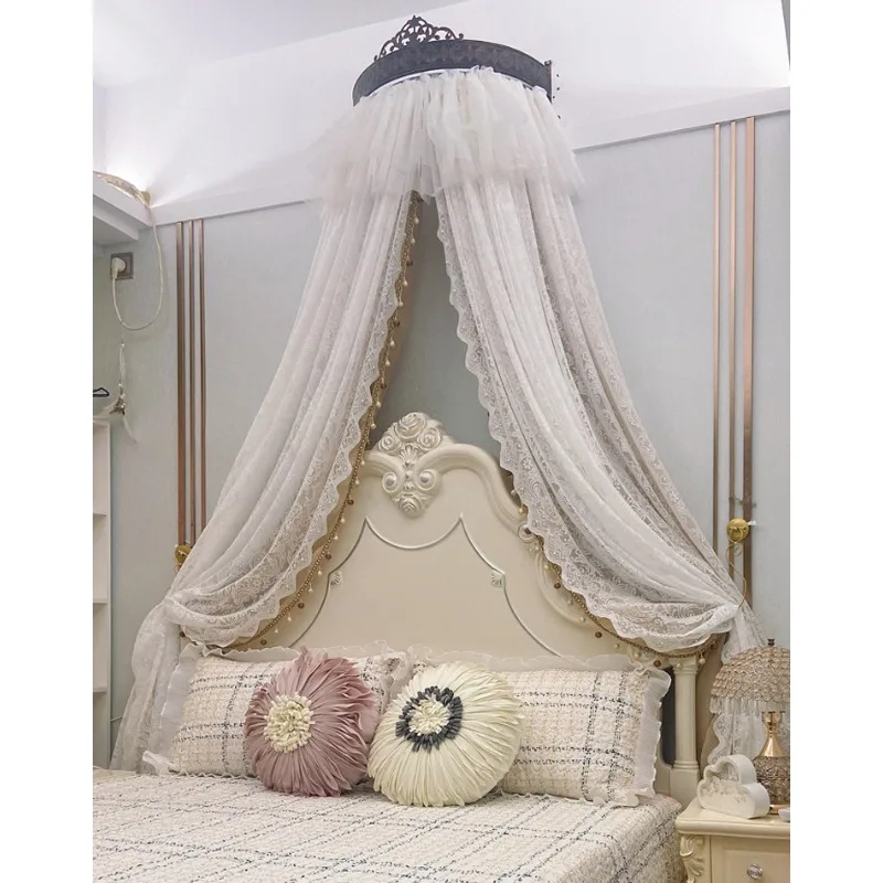 French bed curtains, classical and elegant decorations, bedside gauze  palace extensions, light luxury bed curtains, - view 6