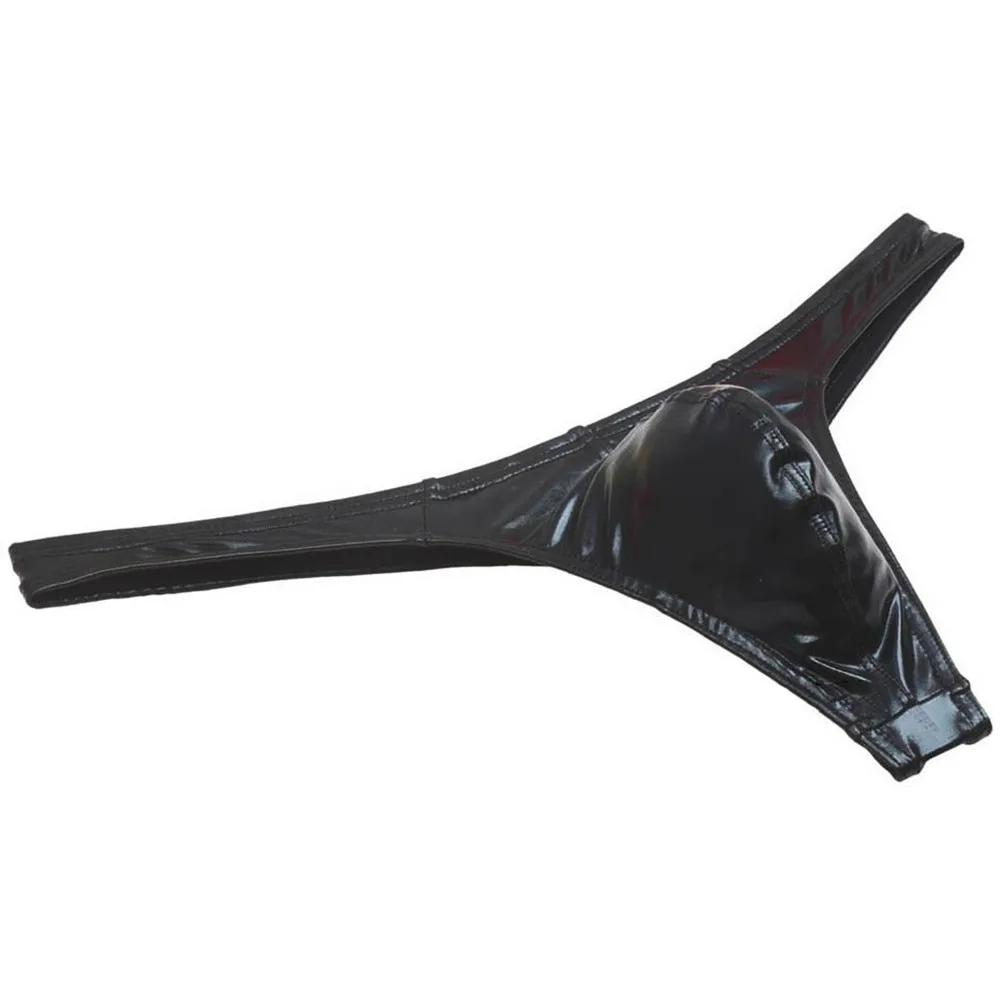 الرجال \\\\\\\'s ثونغ فو الجلود سراويل نظرة الرطب g-سلسلة T-الظهر بيكيني ملخصات الملابس الداخلية موضة ملابس السباحة الذكور الحسية ينغيرييس