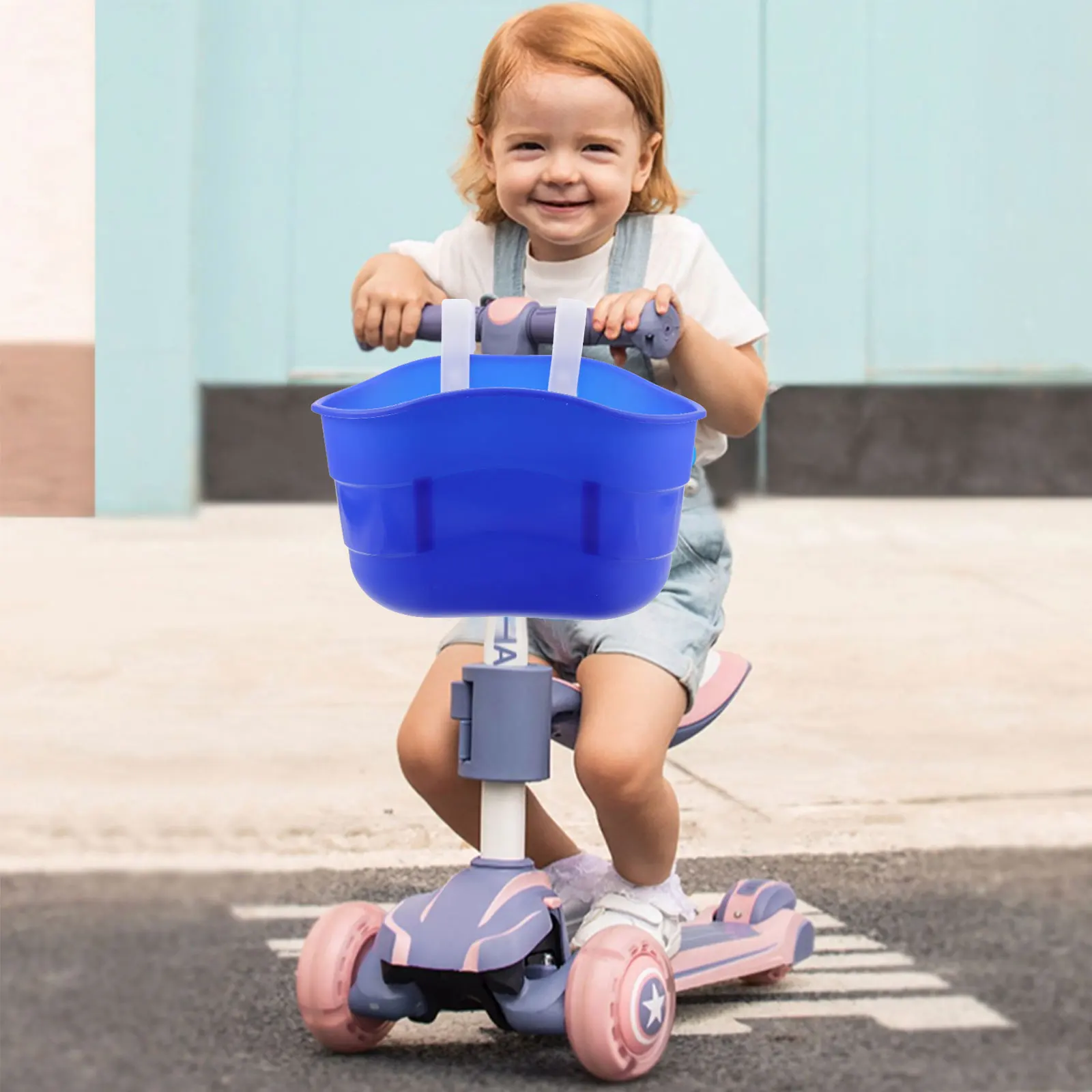 

1 For Bike Plastic Hanging Handlebar Storage Durable Blue Hanging Bike Basket Gift