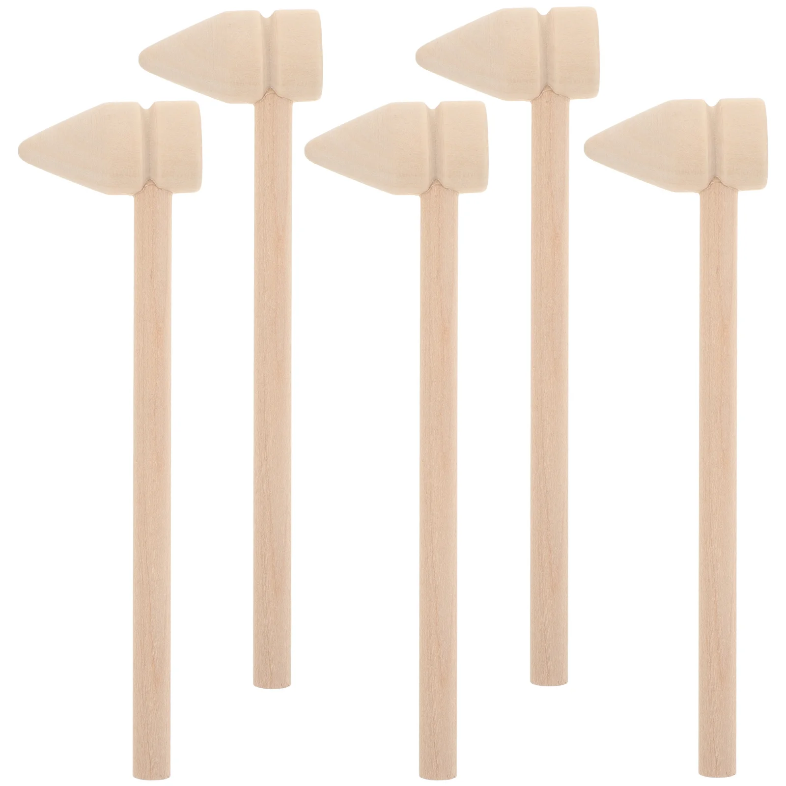 5pcs Mini Wooden Hammers For Kids Small Portable Wood Mallet Game Prop Blocks Building Pounding Play Mallet Hammer Tool Wood