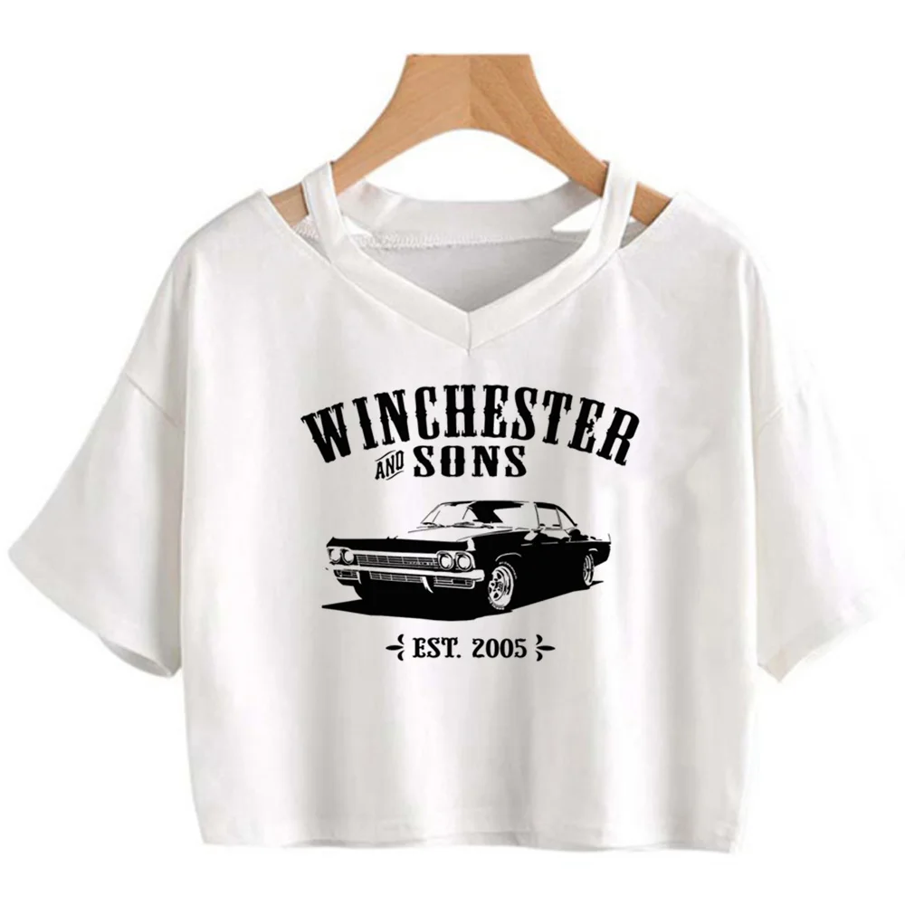 Supernatural 90s gothic  crop top Female yk2 cute goth cyber y2k clothing clothes