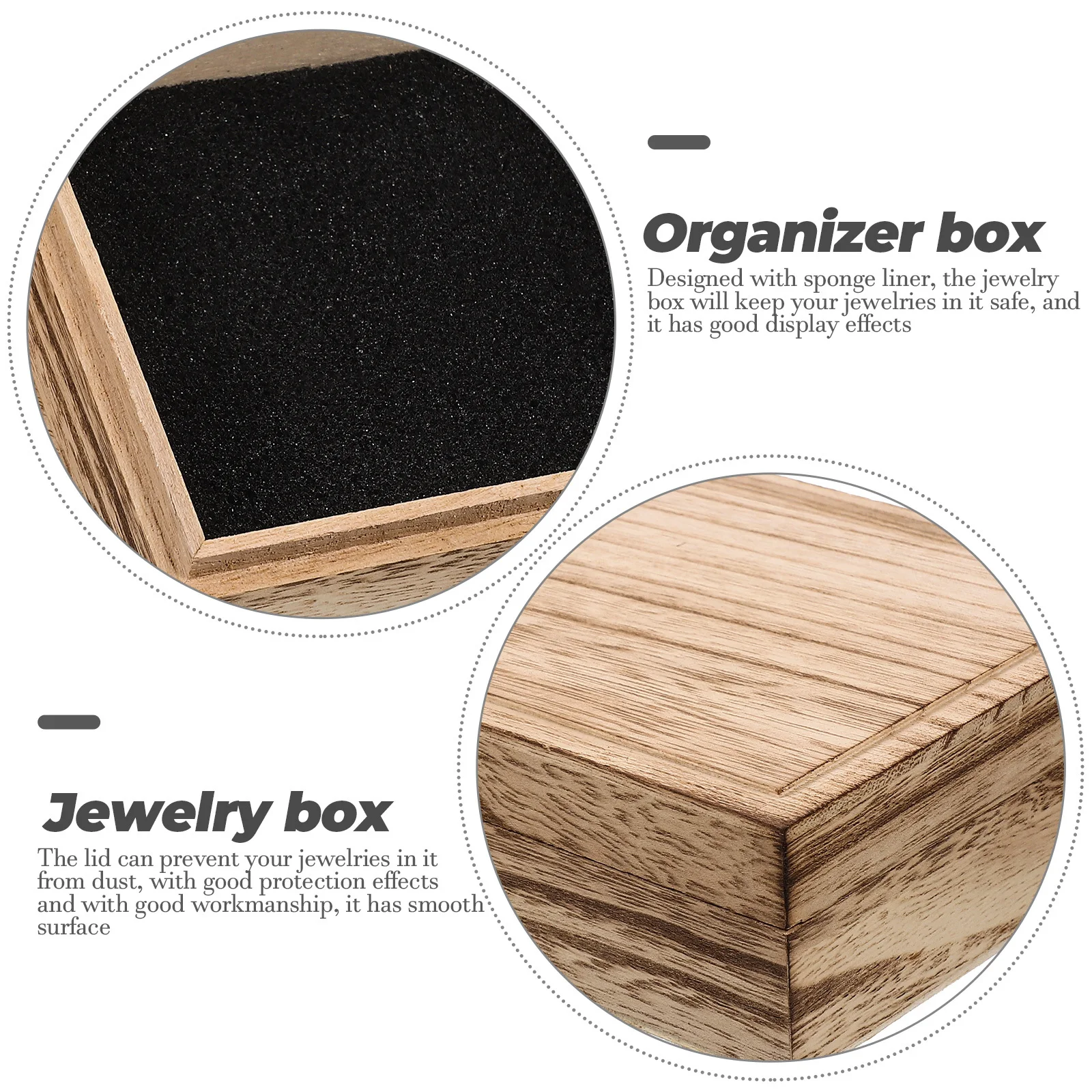 صندوق مجوهرات خشبي حقيبة تخزين حلية صغيرة للأقراط والقلائد والخواتم منظم سطح المكتب حامل أشتات خشبي