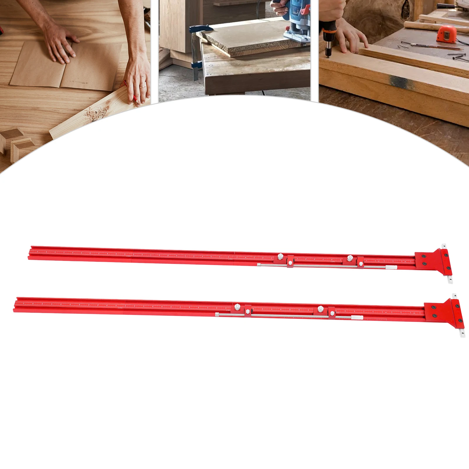 

47.2*6*2.3in Desktop Parallel Rail Guide System Track Saw Woodworking Guide Carpentry Tool Set