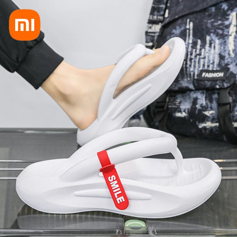 

Шлепанцы Xiaomi на платформе для мужчин и женщин, сланцы из ЭВА, Нескользящие, плотные Тапочки для ванной комнаты, домашние тапочки