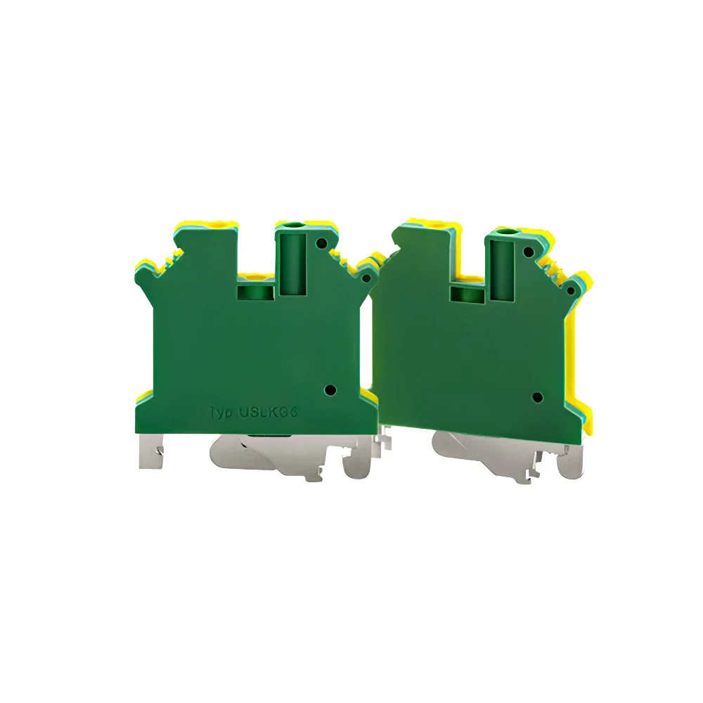 USLKG-5N 10Pcs Screw Din Rail Terminal Blocks Ground Bar Earth Universal Class Connector USLKG5N Wire Conductor