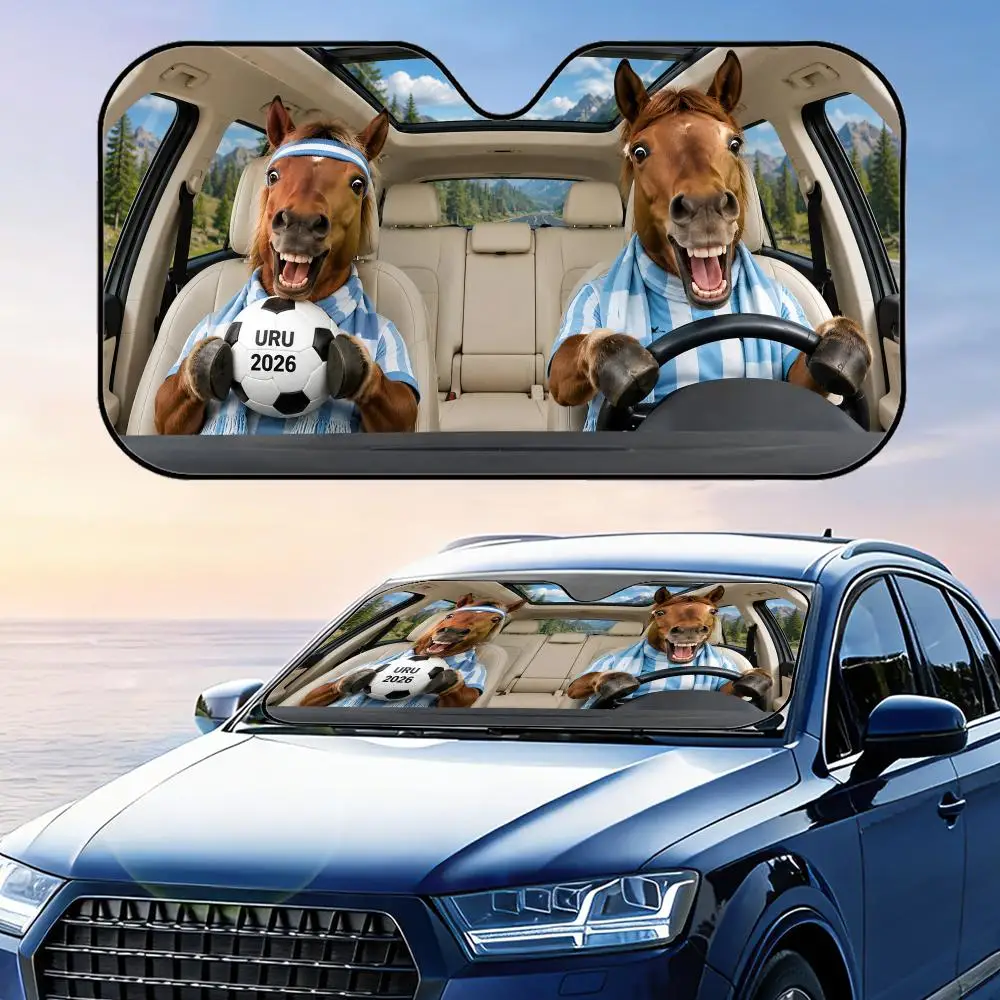 Parasol para Parabrisas de Coche URU Criollo Horse 2026, Protección UV, Reflectante, Plegable, Aislamiento Térmico